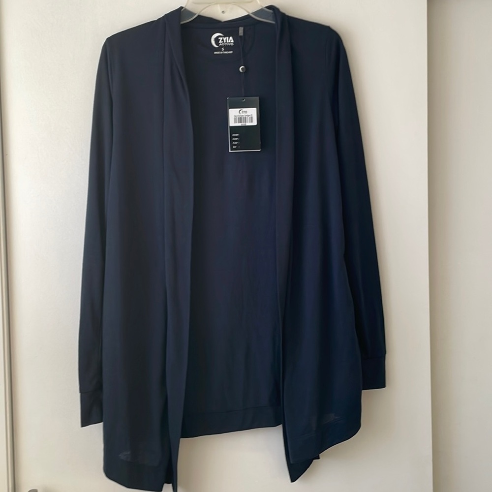 ZYIA‎ Navy Everyday Cardigan Brand New S belt missing